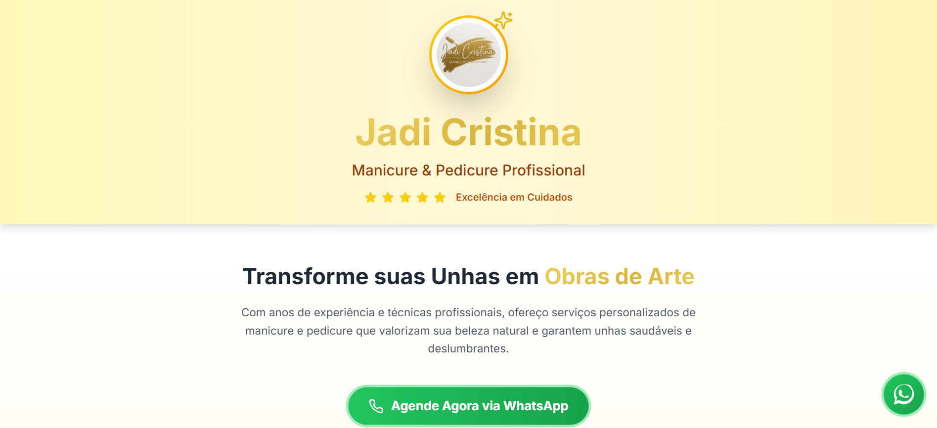 Landing Page Jadi Manicure